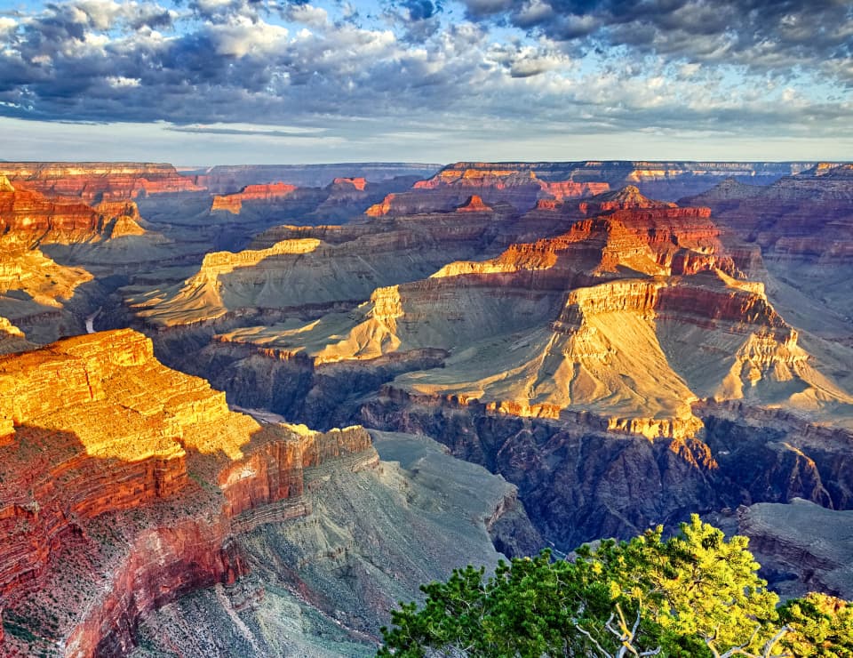 Image of The Grand Canyon National Park Arizona Clouds and Colors